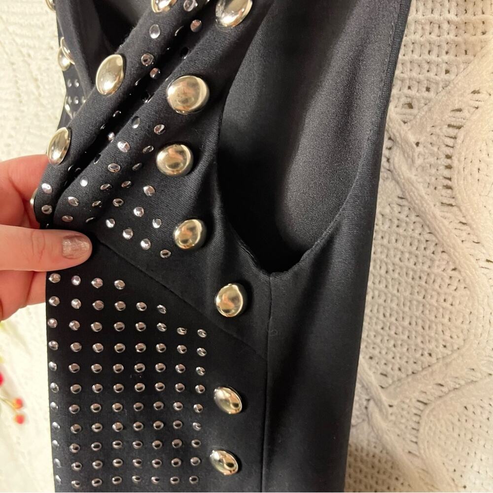 FOREVER 21 | Little Black Dress Mini with Studs Sleeveless Sexy S - Picture 6 of 7